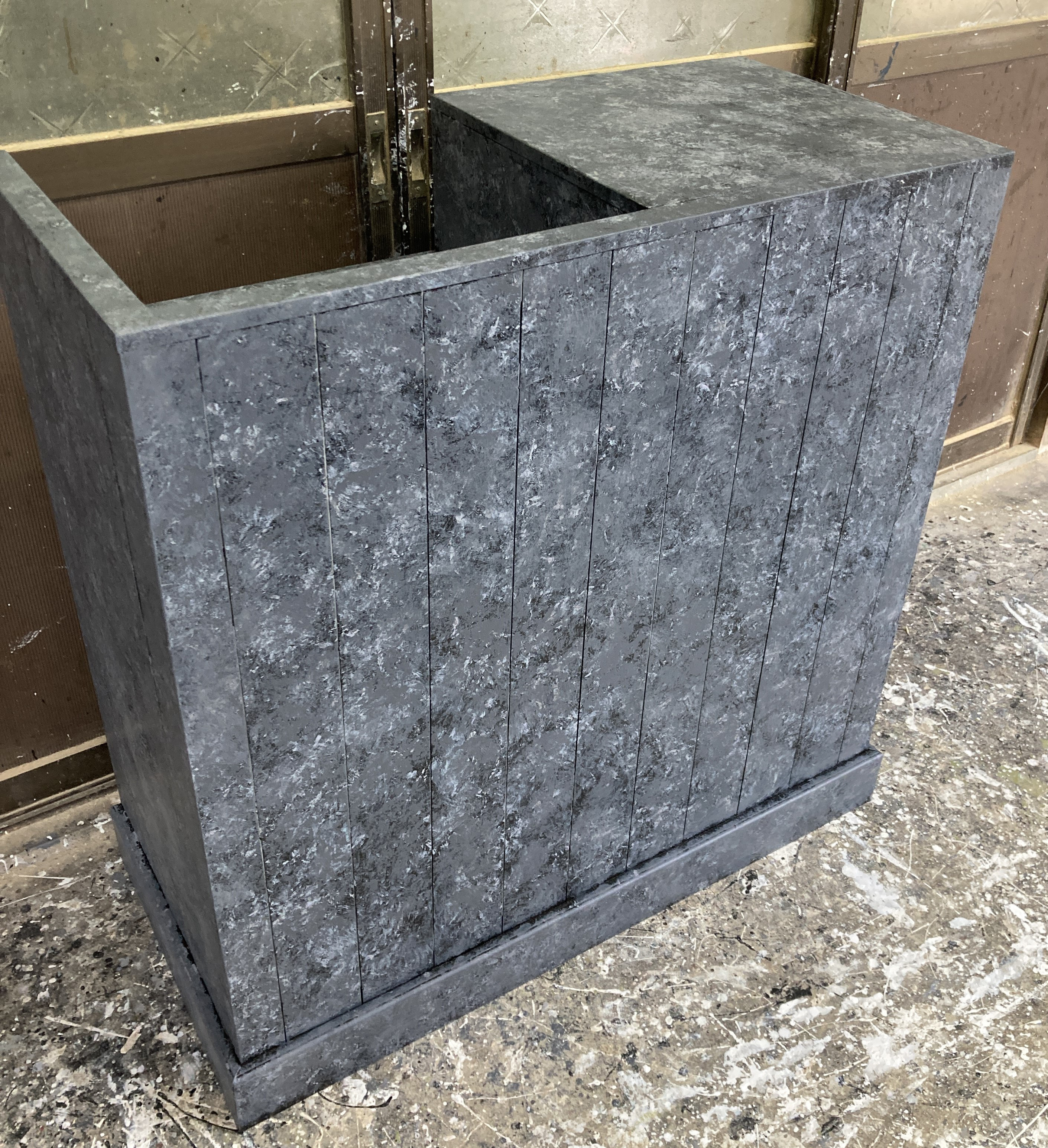 マットグレーでアイアンな極太鉄脚♪ 50×350×450mm K型 2脚ver. マットグレーでアイアンな極太鉄脚♪ 50×350×450mm K型