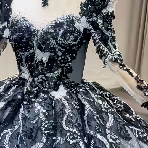 Mac Duggal 人気 花柄 フローラル 刺繍 Aライン ドレス（Mac