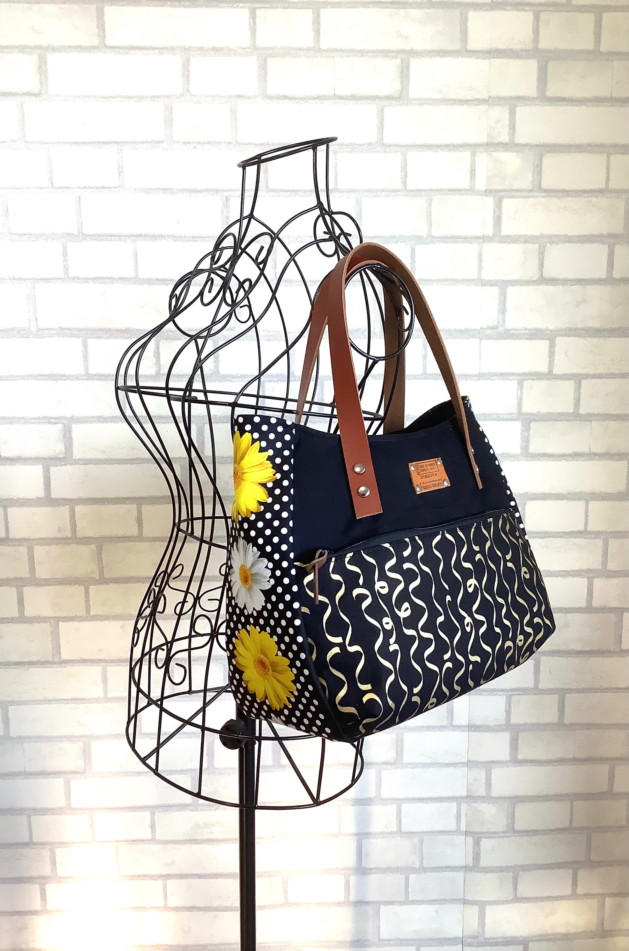 l)ミナペルホネン☆ハンドメイド パッチショルダーバッグ小(モノトーン)