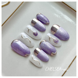 お花×ミラーマグネットネイル(ピンク) ネイルチップ（つけ爪） CHELSEA