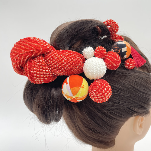 ❤ ご予約品 ❤ ちんころ かのこ 鹿の子 和玉14本セット 木目込み鞠 赤