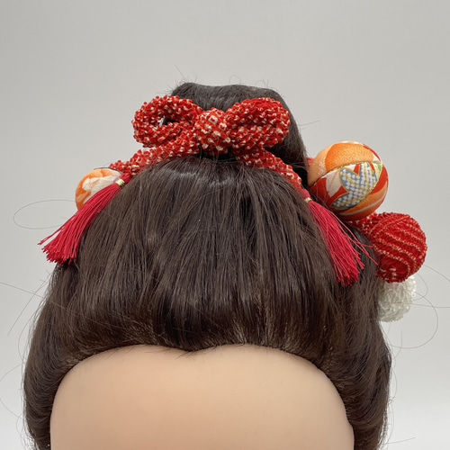 ❤ ご予約品 ❤ ちんころ かのこ 鹿の子 和玉14本セット 木目込み鞠 赤