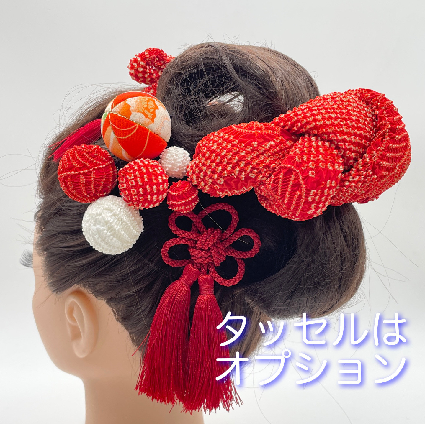 ❤ ご予約品 ❤ ちんころ かのこ 鹿の子　和玉14本セット 木目込み鞠  赤　七五三　753 日本髪 髪飾り
