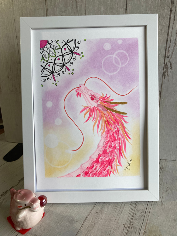 桃龍さま【龍結びアート】昇り龍＊A5サイズ(原画) その他アート 六花