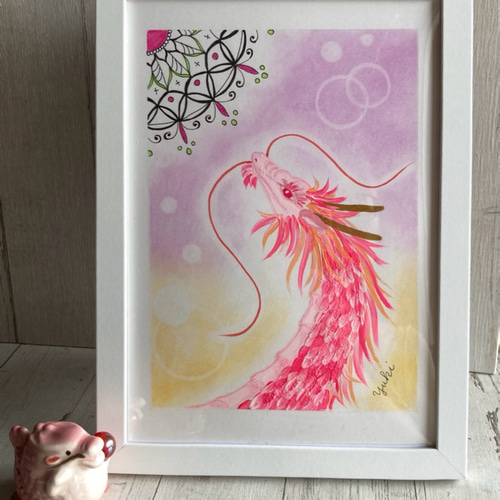 桃龍さま【龍結びアート】昇り龍＊A5サイズ(原画) その他アート 六花