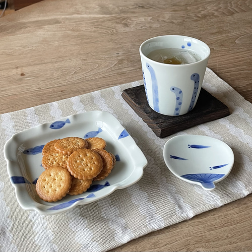 和紙染おさかな ひらひら小皿 小皿 ichinokura豊泉窯 通販
