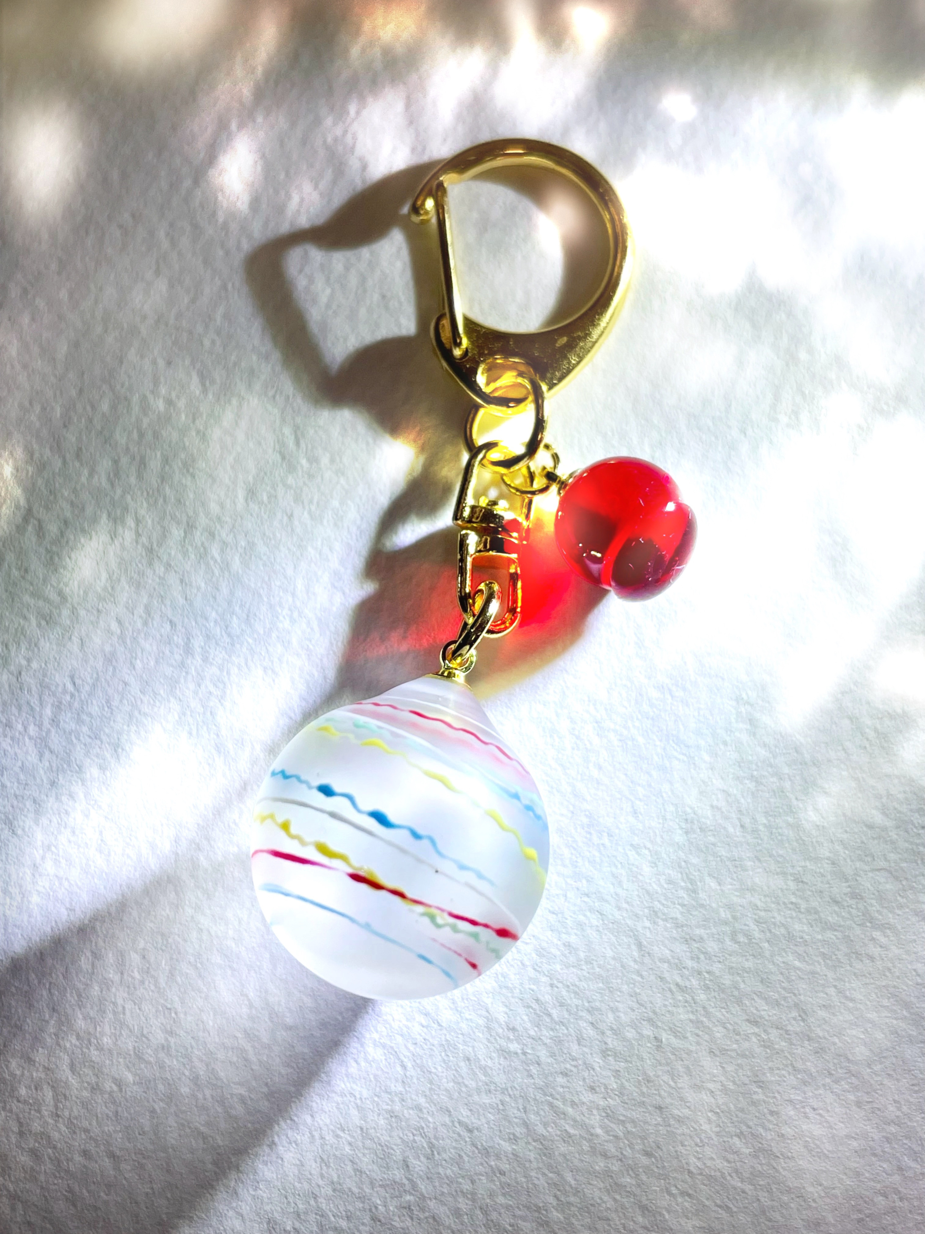 レジンキーホルダー　水風船　クリア　ハンドメイド