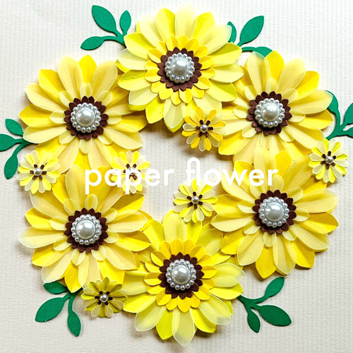 ジャンボ ひまわり ペーパーフラワー 色紙 席次 アルバム 写真