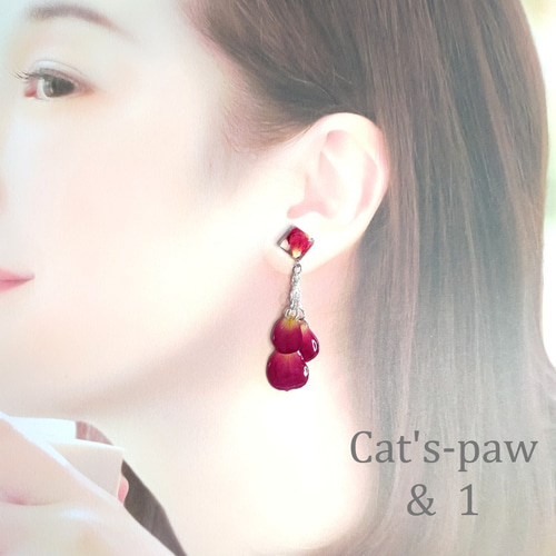 ミニ薔薇 バラ 花びら レジンピアス ☆ サージカルステンレス ミニ薔薇 バラ 花びら レジンピアス ☆ サージカルステンレス