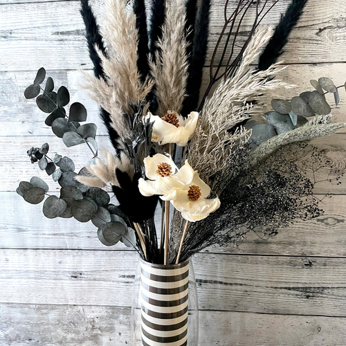 ドライフラワー モダンシックなインテリア グレーそのまま飾るだけ