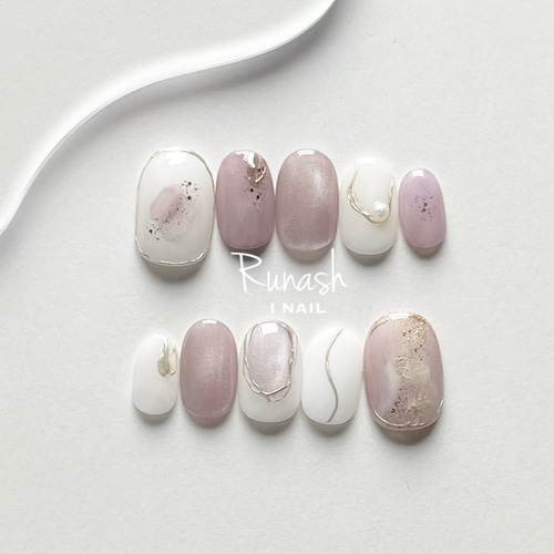 くすみパープル塗りかけネイルチップ くすみパープル 塗りかけ♡ネイルチップ ネイルチップ（つけ爪