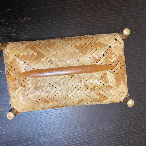 見せる収納に大活躍！ 足付き竹小物入れ 大きいサイズ フリーボックス