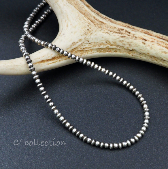 ナバホパール シルバービーズネックレス 45cm C2N-19 ハンドメイドアクセサリー インディアンジュエリー        Ω 人気・おすすめ｜使いやすい・旅行におすすめ 品質保証 全国発送 在庫限り