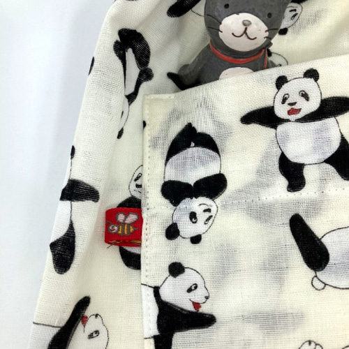 ぱんだ ②70cm丈 ダブルガーゼ おうちパンツ ステテコ 6～7分丈