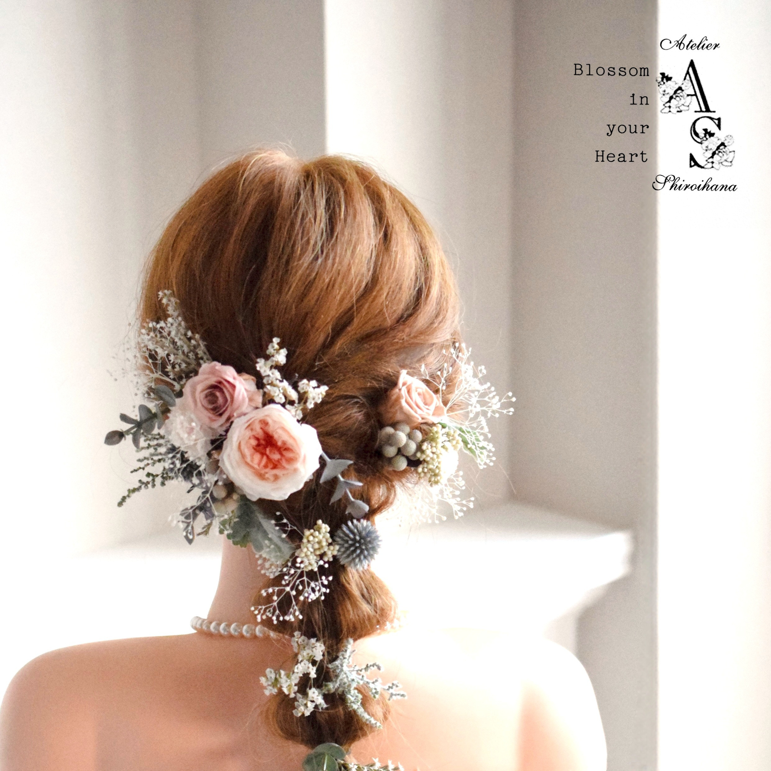 ⋆特集掲載⋆ ホワイトコーラル：野の花ヘッドドレス《ワイヤー入りピック》