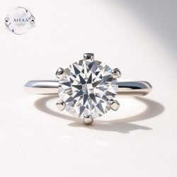 最高品質 モアサナイト 3ct 人工ダイヤモンド 6爪 リング 指輪・リング