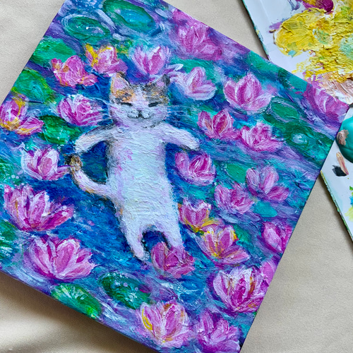 アールビバン　茨乃　版画　子猫と蝶々 アールビバン 茨乃 版画 子猫と蝶々
