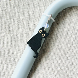 日傘にも★アンブレラマーカー・ペットボトルマーカー★黒い子ネコ 2枚目の画像