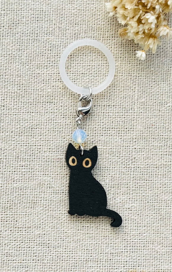 日傘にも★アンブレラマーカー・ペットボトルマーカー★黒い子ネコ 1枚目の画像