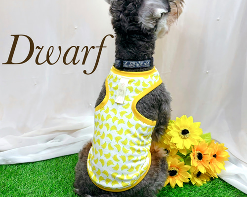 犬服 クールクロス バナナ柄×ボーダータンクトップ DS 犬服】接触冷感フルーツ柄タンクトップス☆(バナナ柄) ペット服