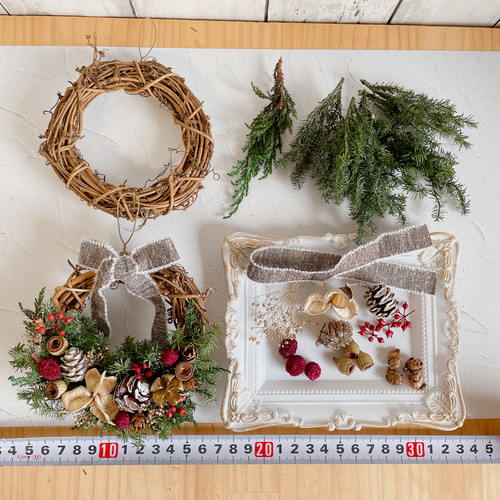クリスマスリースキット ハンドメイドキット 手作りキット 14cm
