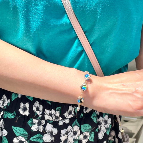 ブラッドショットアイオライトのブレス　14kgfワイヤーラップ ブラッドショットアイオライトのブレス 14kgfワイヤーラップ 再販