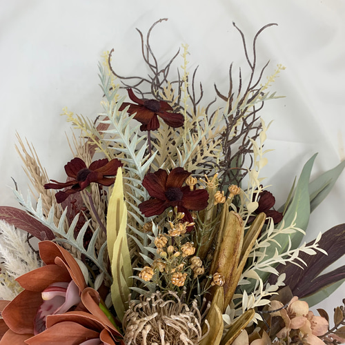 【2点セット】ブラウン系アーティフィシャルフラワーブーケ 2点セット】ブラウン系アーティフィシャルフラワーブーケ 【公式通販】