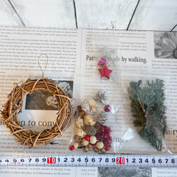 クリスマスリースキット  ハンドメイドキット  手作りキット 15cm D 7枚目の画像