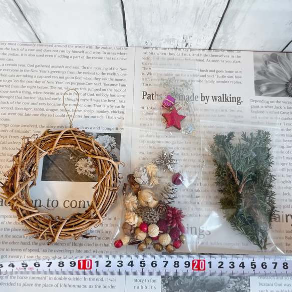 クリスマスリースキット  ハンドメイドキット  手作りキット 15cm D 7枚目の画像