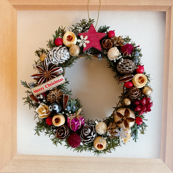 クリスマスリースキット  ハンドメイドキット  手作りキット 15cm D 9枚目の画像