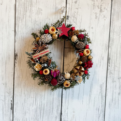 クリスマスリースキット  ハンドメイドキット  手作りキット 15cm D 10枚目の画像