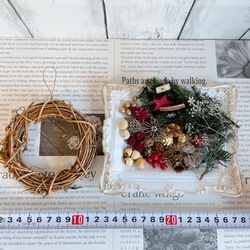 クリスマスリースキット  ハンドメイドキット  手作りキット 15cm D 5枚目の画像