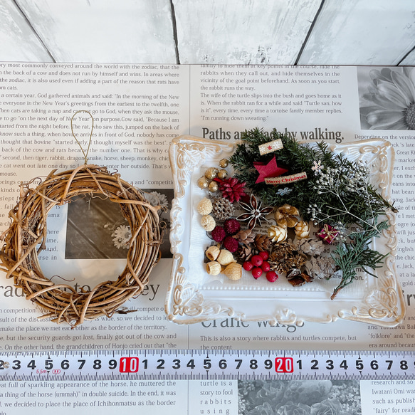 クリスマスリースキット  ハンドメイドキット  手作りキット 15cm D 5枚目の画像
