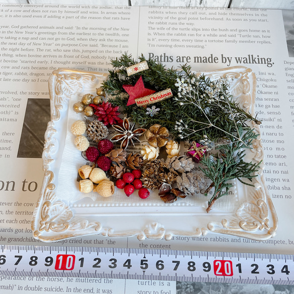 クリスマスリースキット  ハンドメイドキット  手作りキット 15cm D 6枚目の画像