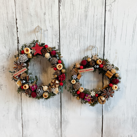 クリスマスリースキット  ハンドメイドキット  手作りキット 15cm D 3枚目の画像