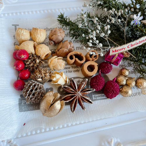 【新品未使用】クリスマスリース ハンドメイド クリスマスリースキット ハンドメイドキット 手作りキット 14cm E