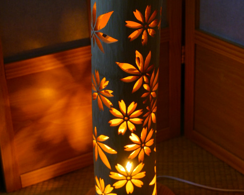 ◆全面彫◆竹灯り・竹あかり・竹灯籠　 ～～ 癒しの灯り ★秋桜畑★～～ 07a8564b3723d031b53ee068132e6e