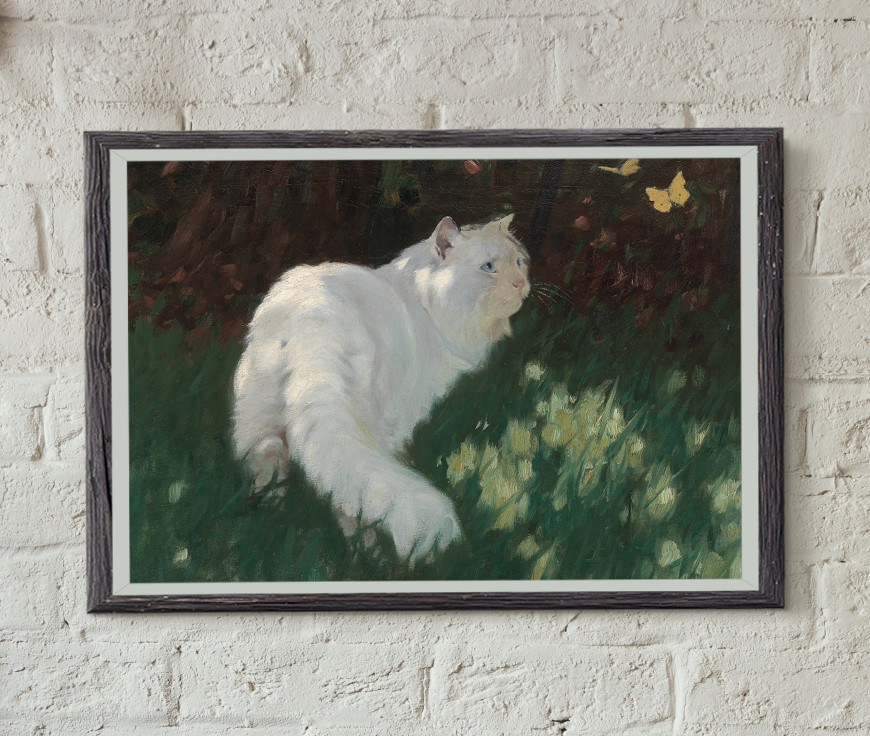 猫 絵画 猫の絵 アクリル画 アンティーク ロココ ヨーロピアン