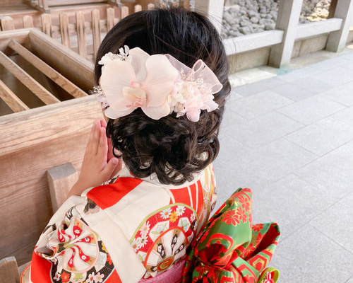 七五三 髪飾り 3歳 7歳 胡蝶蘭 紫陽花 髪かざり 浴衣 夏祭り 753 袴