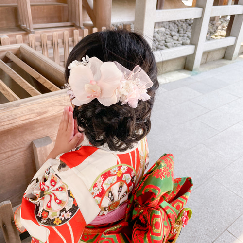 七五三 髪飾り 3歳 7歳 胡蝶蘭 紫陽花 髪かざり 浴衣 夏祭り 753 袴