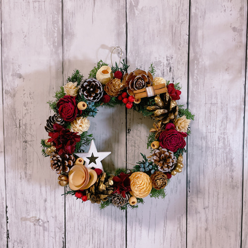 クリスマスリースキット ハンドメイドキット 手作りキット 20cm F