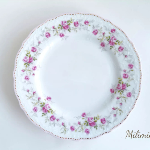 ローズガーデン 19.4cmプレート(カラーをお選びくださ)】薔薇 食器