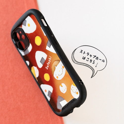 新作☆クールにカッコいい名前が入れられるスマホケース 名前が入る！iphoneケース・耐衝撃グリップケース（おにぎりlove