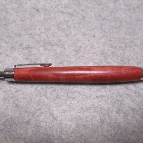 ピンクアイボリー 縮み杢 「桃色の象牙」 ガラスコート仕上げ 木軸