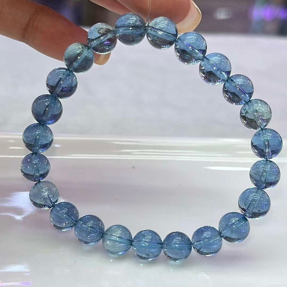 8mm 天然無処理 アクアマリン ブレスレット ブレスレット 天然石屋 