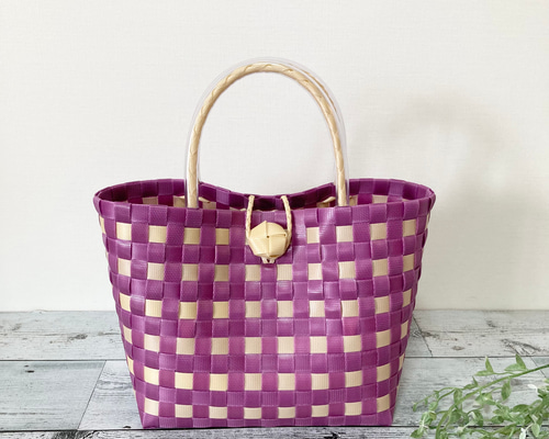 プラカゴバッグ Mサイズ パープル プラカゴ ppバンド ppバンドバッグ