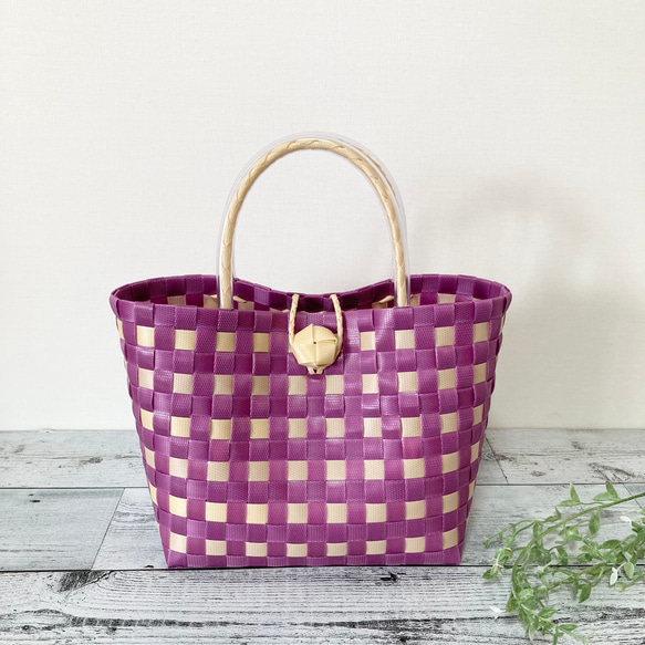 プラカゴバッグ Mサイズ パープル プラカゴ ppバンド ppバンドバッグ