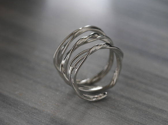 錫 ピューター   リング オーダー 錫(すず)のオープンリング なびく 普段使い 男性にも フリーサイズ