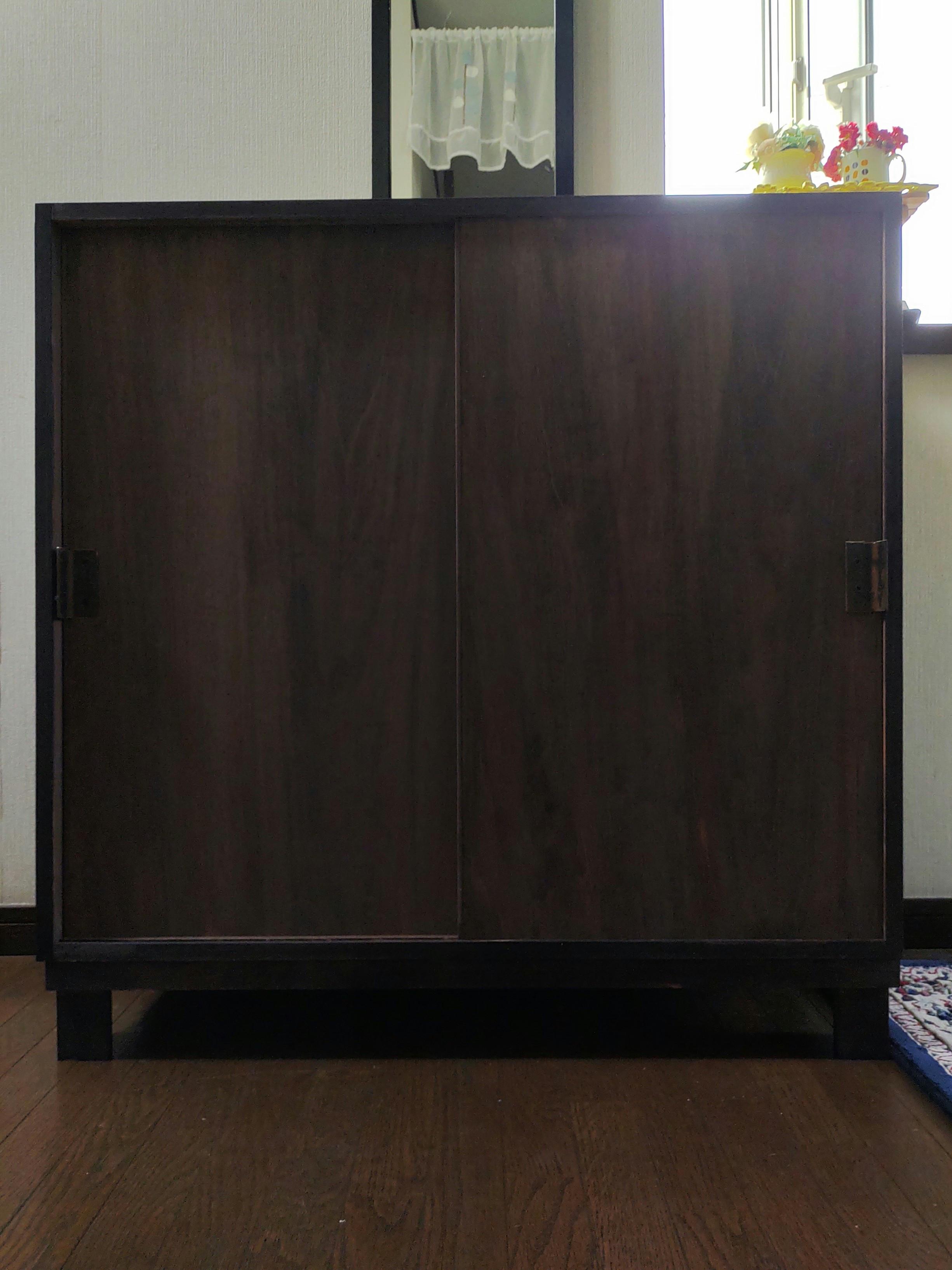 サイズオーダー可！○仕切り段差キャビネット○ナチュラルブラウン