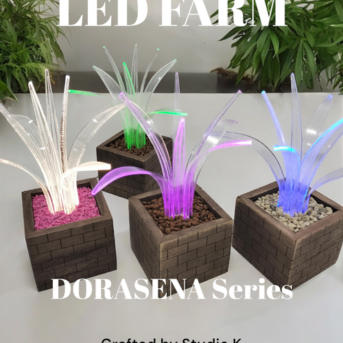光る観葉植物 ドラセナ LED FARM DORASENA 特典あり カラー4色あり